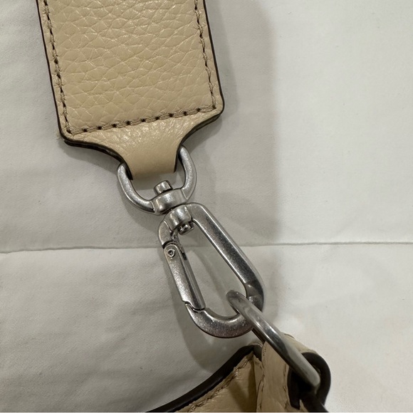 Tory Burch Thea Mini Web Shoulder Bag Cream Crossbody pebbled Leather. Designer - Picture 12 of 13